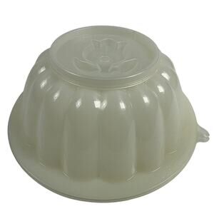 Vintage 70s Tupperware Jel-N-Serve Jello Mold Bowl with Lid Tulip Design 8”